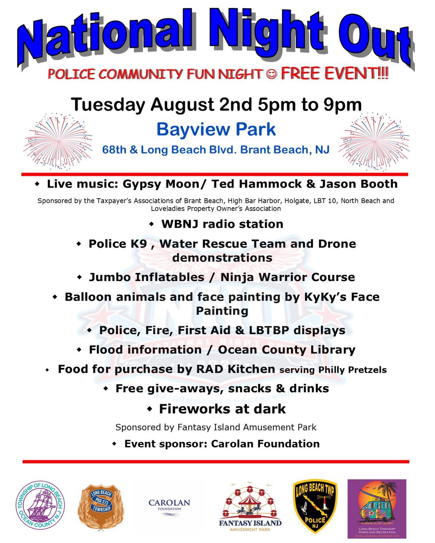 National Night Out in Long Beach LBI 2022 | NJ Carnivals